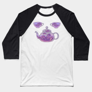 Magical soft night clouds tea set with dark background Baseball T-Shirt